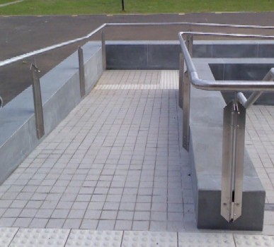 The wheel-chair exit ramp