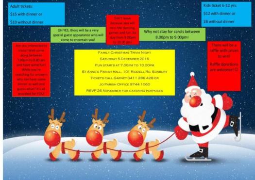 family christmas trivia flyer