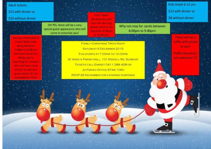 family christmas trivia flyer